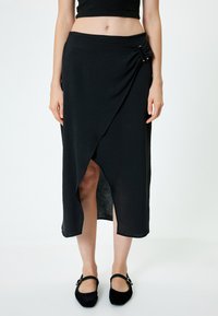 Koton MIDI DETAIL - Wikkelrok - black