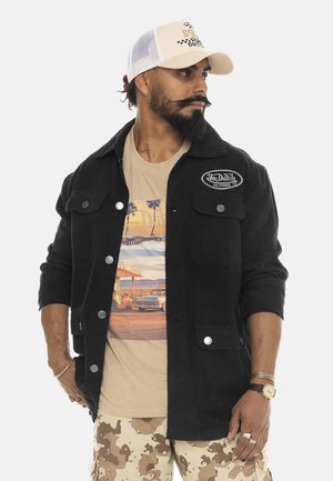 AVEC BRODERIE LE DOS HART - Veste légère - noir blanc