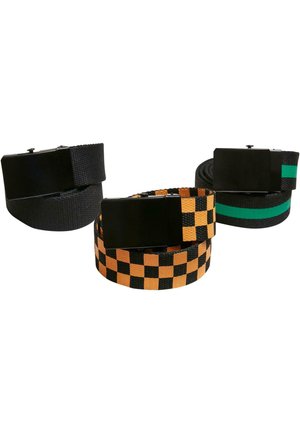 3 PACK TRIO  - Gevlochten riem - black bodegagreen magicmango