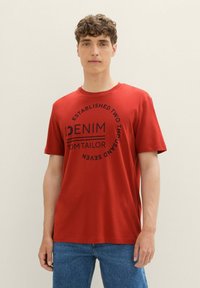 TOM TAILOR DENIM LOGO - Camiseta estampada - velvet red