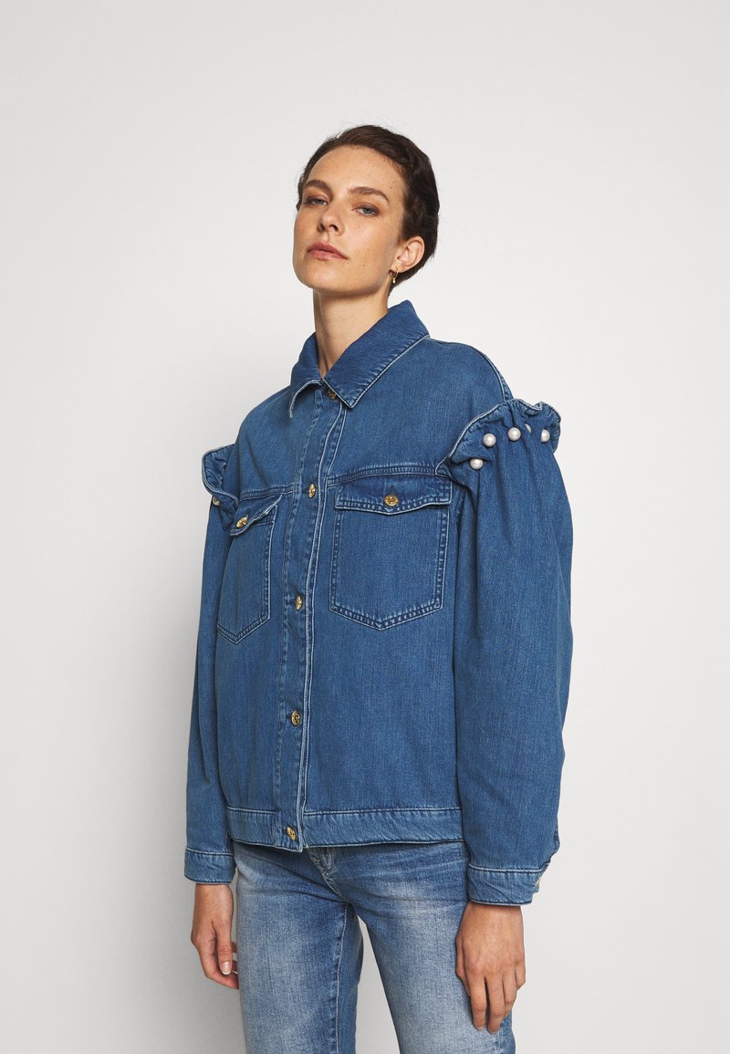 Mother of Pearl JACKET WITH PEARL SLEEVE Veste en jean blue denim