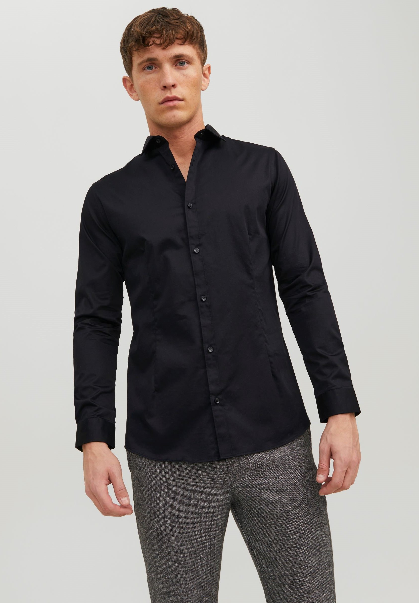 Camicia Da Uomo In Flanella Cromoncent A Quadri: Classico Modello Buffalo, Colore Nero/grigio, Taglia S, Morbido Cotone