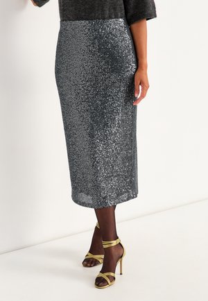 LUXURIOUS SEQUIN - Kokerrok - silver grey