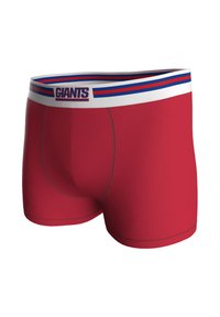 Boxer rossi con vita bianca con la scritta "GIANTS" e strisce blu/rosse. Tessuto morbido con design aderente.