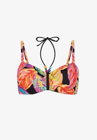 Wybrany, miękki biustonosz od bikini tropikalny wzór