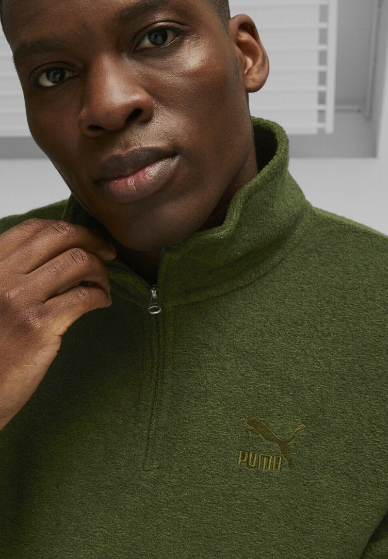 Puma CLASSICS QUARTER-ZIP - Sweat polaire - myrtle/vert - ZALANDO.FR