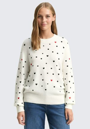 COSY DOT - Pullover - white/black dots and hearts