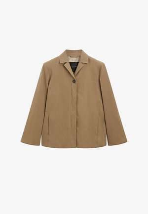 Massimo Dutti LAPEL COLLAR WITH BUTTON DETAIL - Blejzr - brown