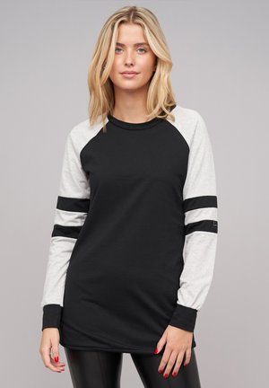 MIT RAGLANÄRMELN UND RUNDHALS KONTRAST - Sweatshirt - black grey