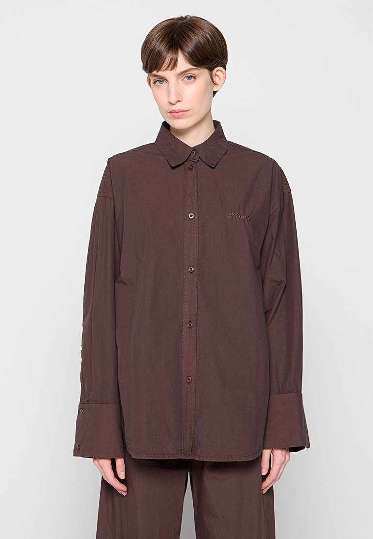 2nd Day Overhemdblouse donkerbruin 2nd Day Overhemdblouse donkerbruin