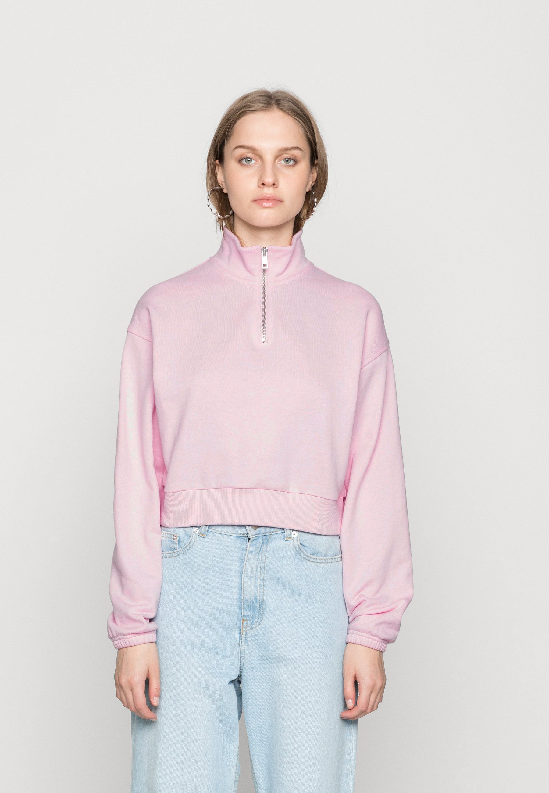 Even\u0026Odd CROPPED WITH HALF ZIP COLLAR 