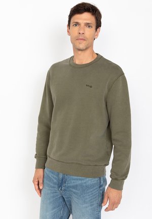 COL ROND EFFET DÉLAVÉ - Sweatshirt - kaki