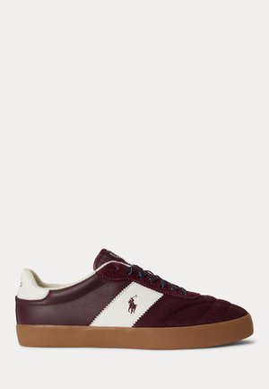 Polo Ralph Lauren, COURT VULC LEATHER-SUEDE SNEAKER UNISEX - Tenisky - harvard wine/deckwash white