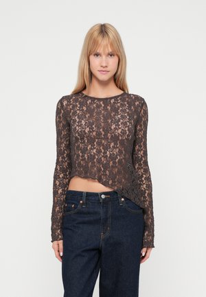 NMMIRIAM ASSYMETRIC  - Langærmet T-shirt - chocolate brown