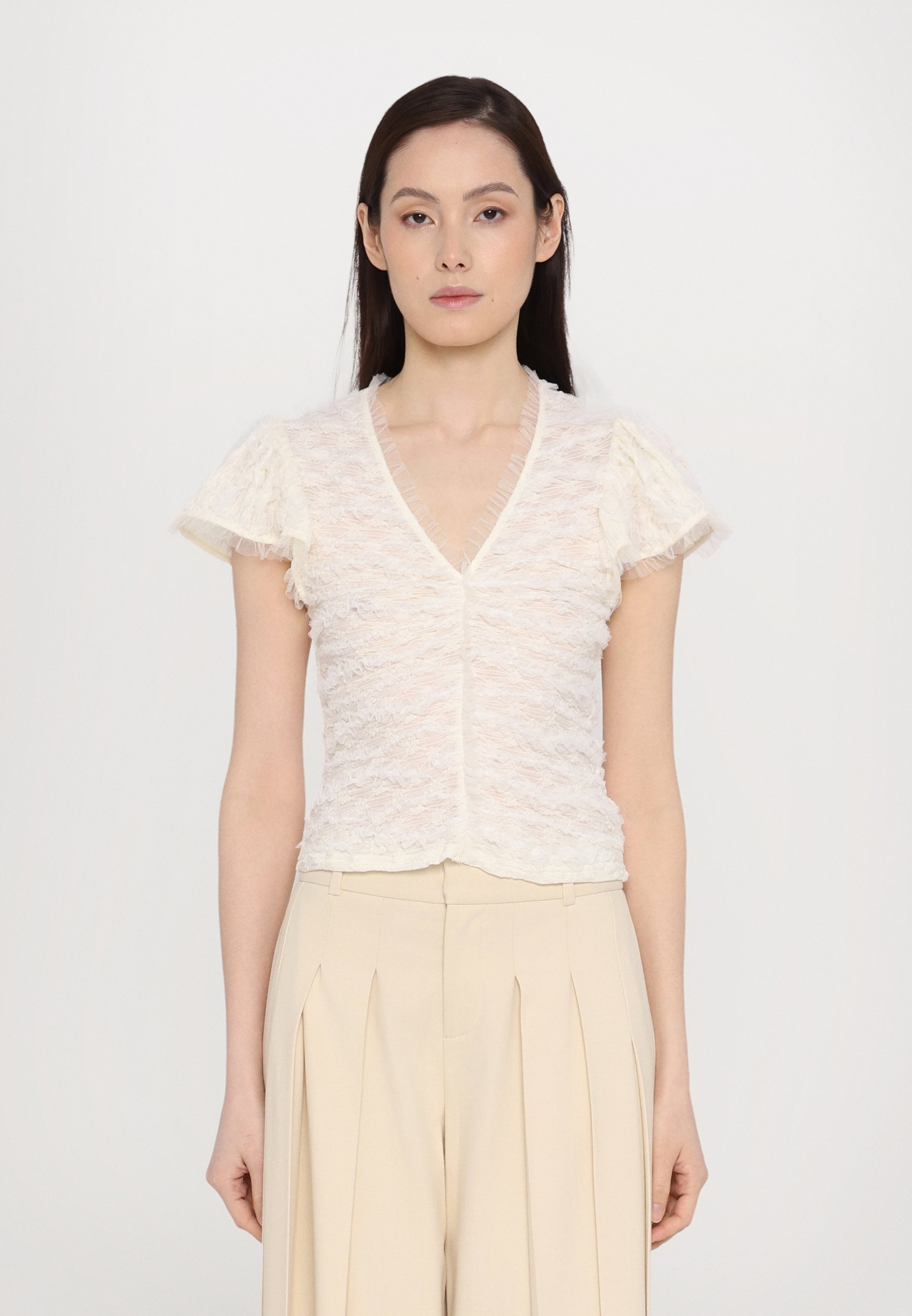 売れ筋商品|||ホフマン コペンハーゲン シャツ レディース トップス CASSIA V NECK - Blouse - creme Hofmann Copenhagen CASSIA V NECK - Blouse - creme/off-white