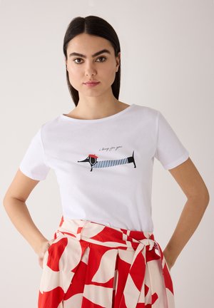 MIT DACKELPRINT - T-shirt print - white