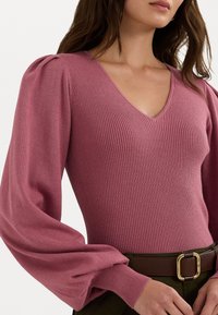 Lauren Ralph Lauren COTTON BLEND BLOUSON SLEEVE SWEATER - Džemperis - rose blush