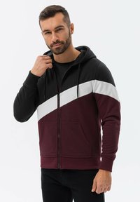 Ombre THREE-COLOR  WITH A HOOD B1419 - Sudadera con cremallera - black