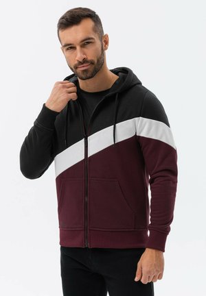 Ombre THREE-COLOR  WITH A HOOD B1419 - Sudadera con cremallera - black