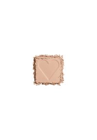 Poudre compacte dans une teinte beige doux, avec un motif en forme de cœur embossé au centre, des bords texturés et une surface finement broyée.