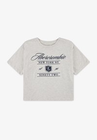 Abercrombie & Fitch CREST BOXY TEE - Print T-shirt - oatmeal heather