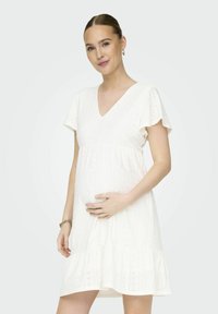 ONLY MATERNITY NORMAL GESCHNITTEN V-AUSSCHNITT - Jurk - cloud dancer
