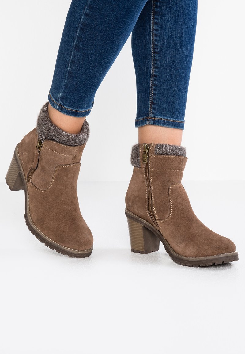TOM TAILOR Boots à talons - taupe