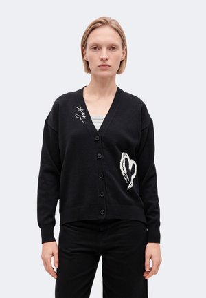 DKNY, HEART STROKE CARDIGAN - Жилетка - black/ivory