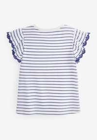 Next BRODERIE FRILL SLEEVE - REGULAR FIT - Apdrukāts T-krekls - navy blue white