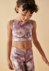 Next CROP - Top - berry pink foil floral printed
