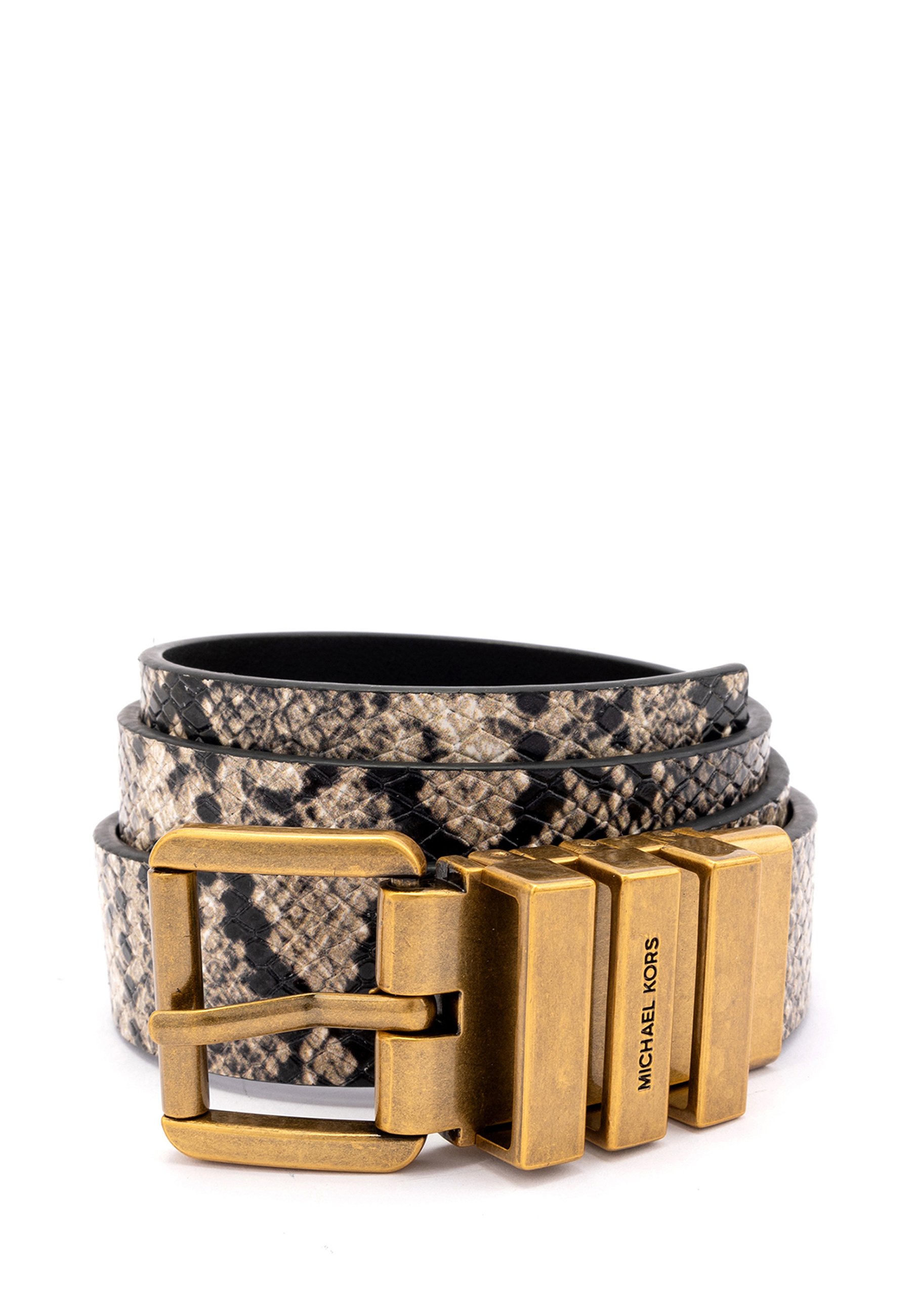 Michael Kors Snakeskin Pattern Belt with Gold Buckle ☆LOOK☆ ~Michael Kors Leather Belt Gold Silver Rattle Snake  main image 2