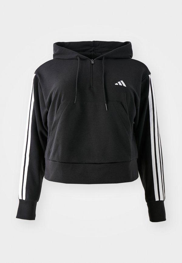 ESSENTIALS 3 STRIPES  QUARTER-ZIP PLUS SIZE - Hoodie