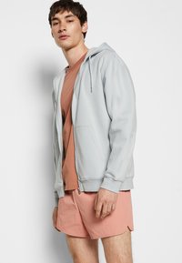 Weekday STANDARD ZIP HOODIE - Camisola com fecho - light green/blue