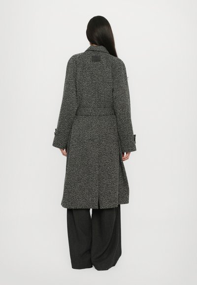 CLOSED BELTED COAT - Palton clasic - grey heather melange
