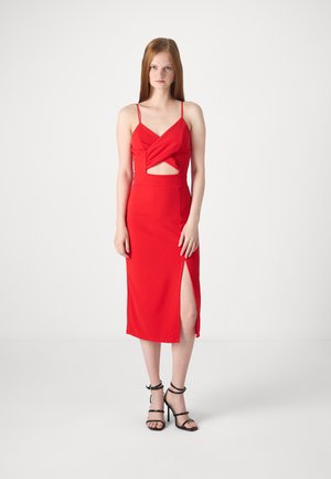 TINA CUT OUT MIDI DRESS - Juhlamekko - red