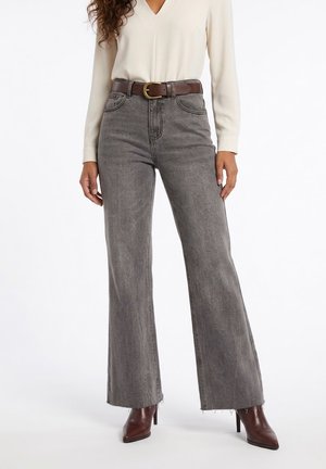 Anna Field by Zalando, FLARED WITH BELT - Jean coupe décontractée - grey denim