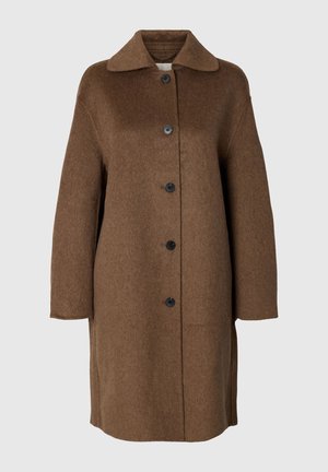 Selected, SLWGERI HANDMADE COAT #S - Κλασικό παλτό - chocolate chip detail melange