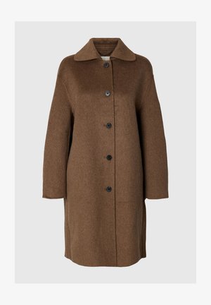 Selected, SLWGERI HANDMADE COAT #S - Κλασικό παλτό - chocolate chip detail melange