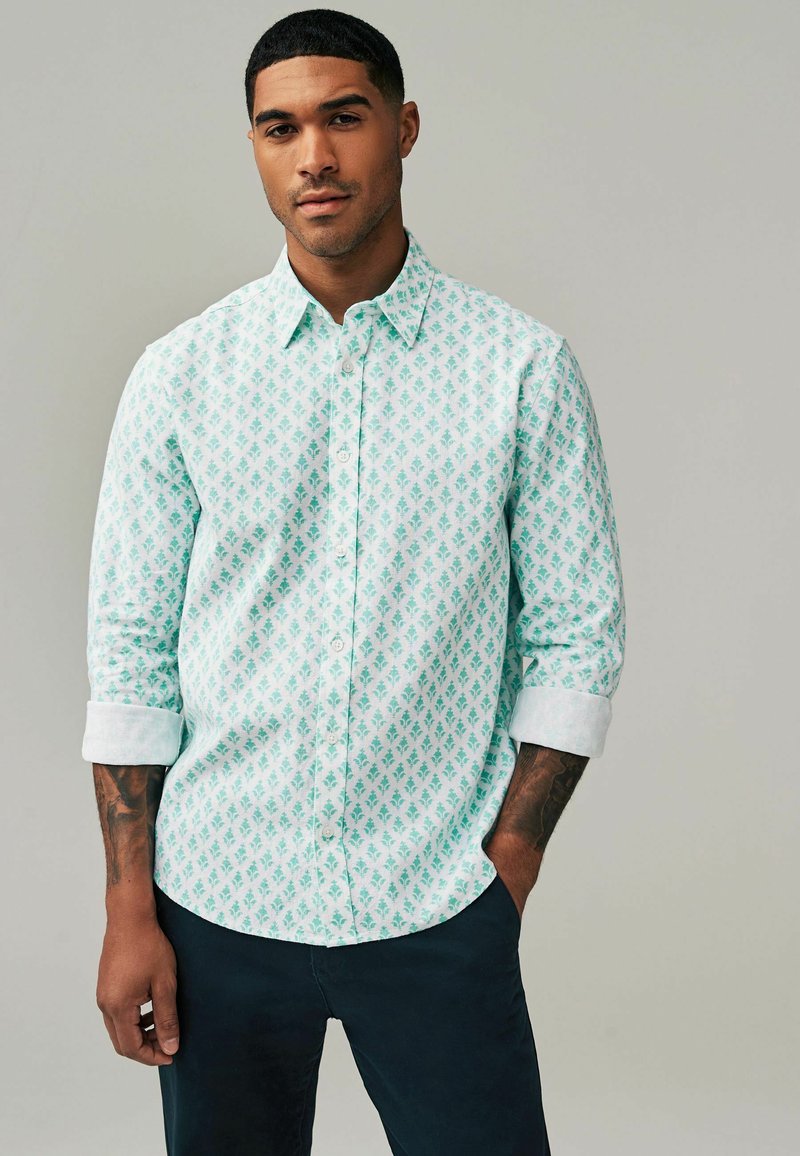 Next PRINTED ROLL SLEEVE - REGULAR FIT - Košeľa - white