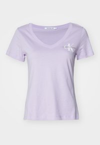MONOLOGO V NECK TEE - Apdrukāts T-krekls - lilac