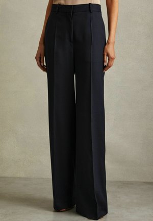 HALLIE TEXTURED WIDE LEG - Auduma bikses - navy