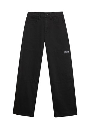 s.Oliver BAGGY RELAXED FIT TAILLE MI-HAUTE WIDE LEG - Stoffhose - schwarz