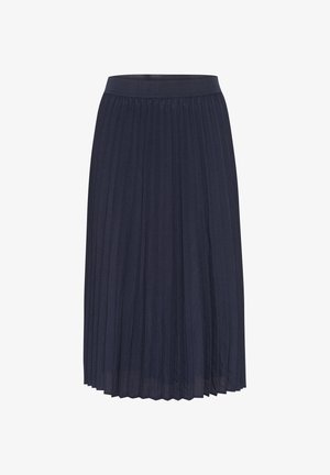 Morska plisirana suknja napravljena od laganog materijala, s glatkim pojasom i lepjim dizajnom s vertikalnim plisama kroz cijelu površinu.