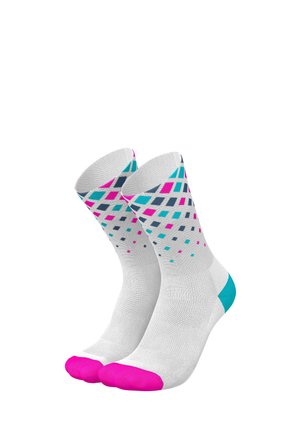 RUNNING CRYSTALS - Sports socks - white pink cyan