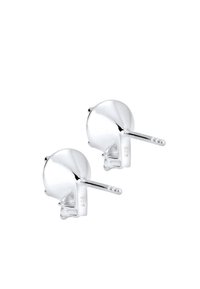 Boucles d'oreilles en argent sterling avec un design arrondi, finition polie et dos plat pour un maintien sécurisé. Marquées "925" pour garantir leur authenticité.