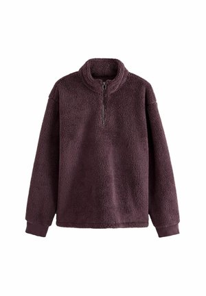 Next BORG ZIP NECK - Fleece jumper - burgundy red