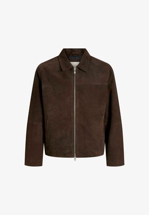 Jack & Jones, Leather jacket - chocolate brown