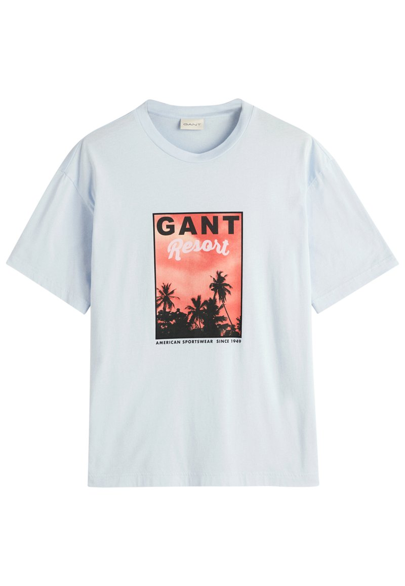 Gant T-shirt print lichtblauw