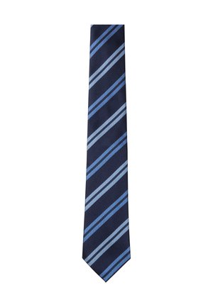 Krawatte - navy hellblau gestreift