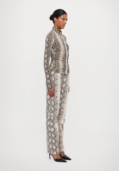 MARINE SERRE PYTHON PRINTED DRAPED RUCHED - Blus - grege
